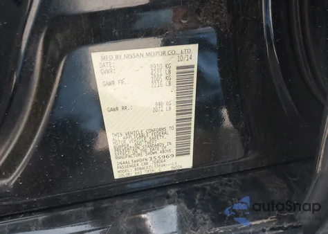 2015 Nissan Altima 2.5 S z USA, uszkodzony, nr VIN 1N4AL3AP0FN355969